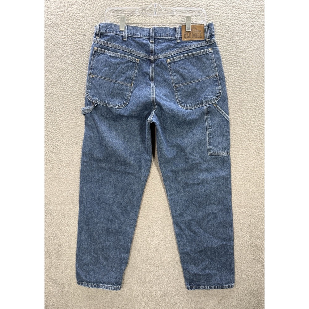 Old Mill Jeans Mens 34x30 Blue Denim Carpenter Workwear Chore Barn Grunge Skater